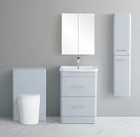 Narvik 500mm Curved Two Drawer Vanity Unit Gloss White - 100% Waterproof Basin Unit